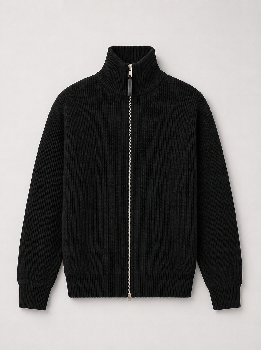 100% cotton ribbed knit cardigan