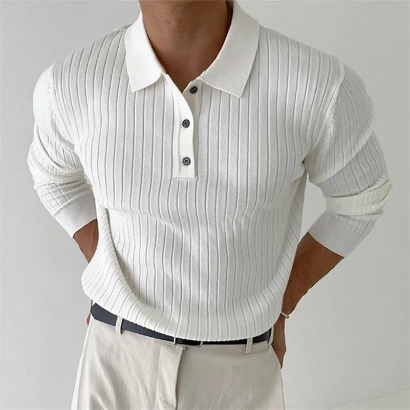 Knit Long Sleeve Polo
