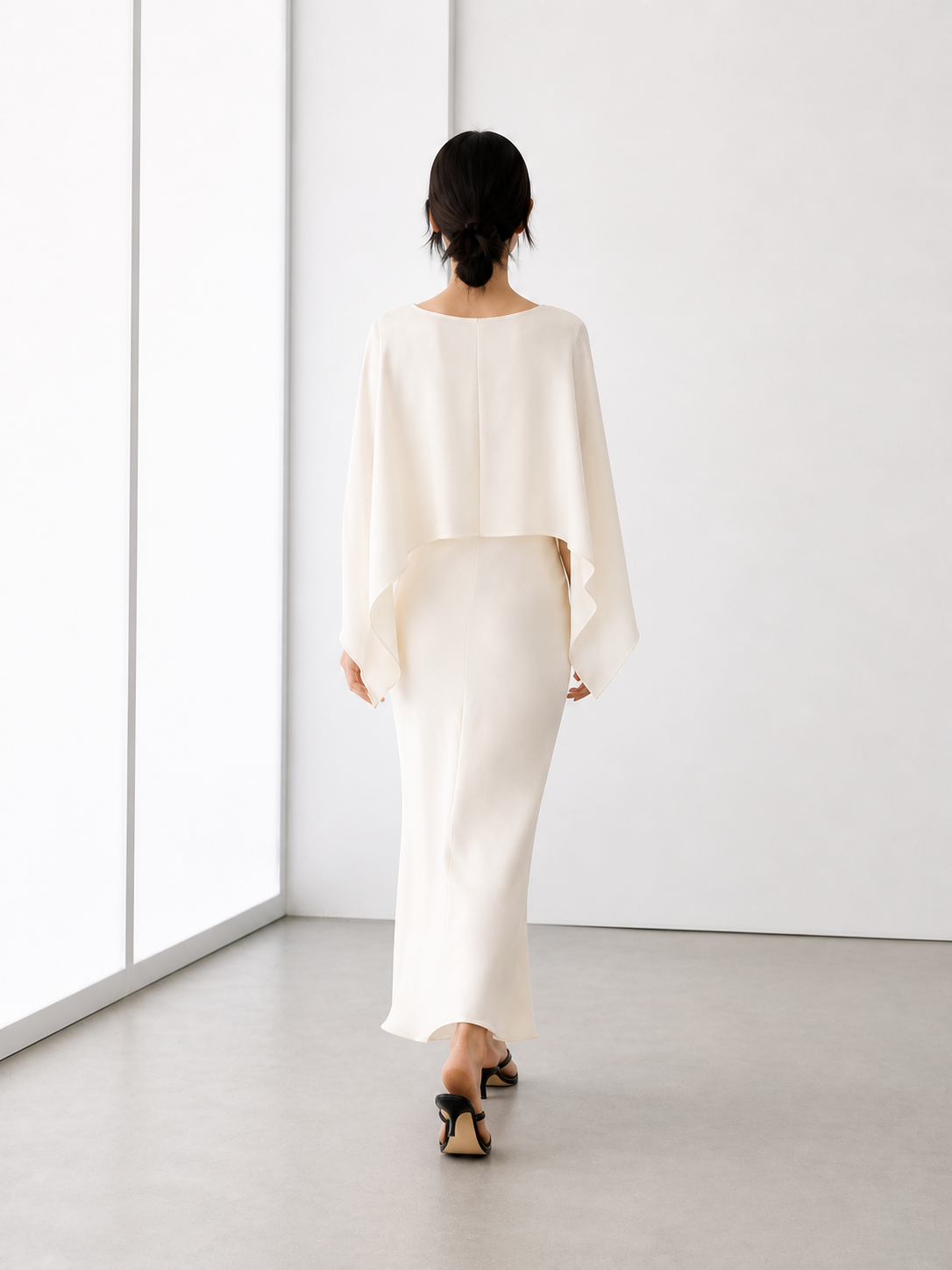 Soft Drape Ivory Dress