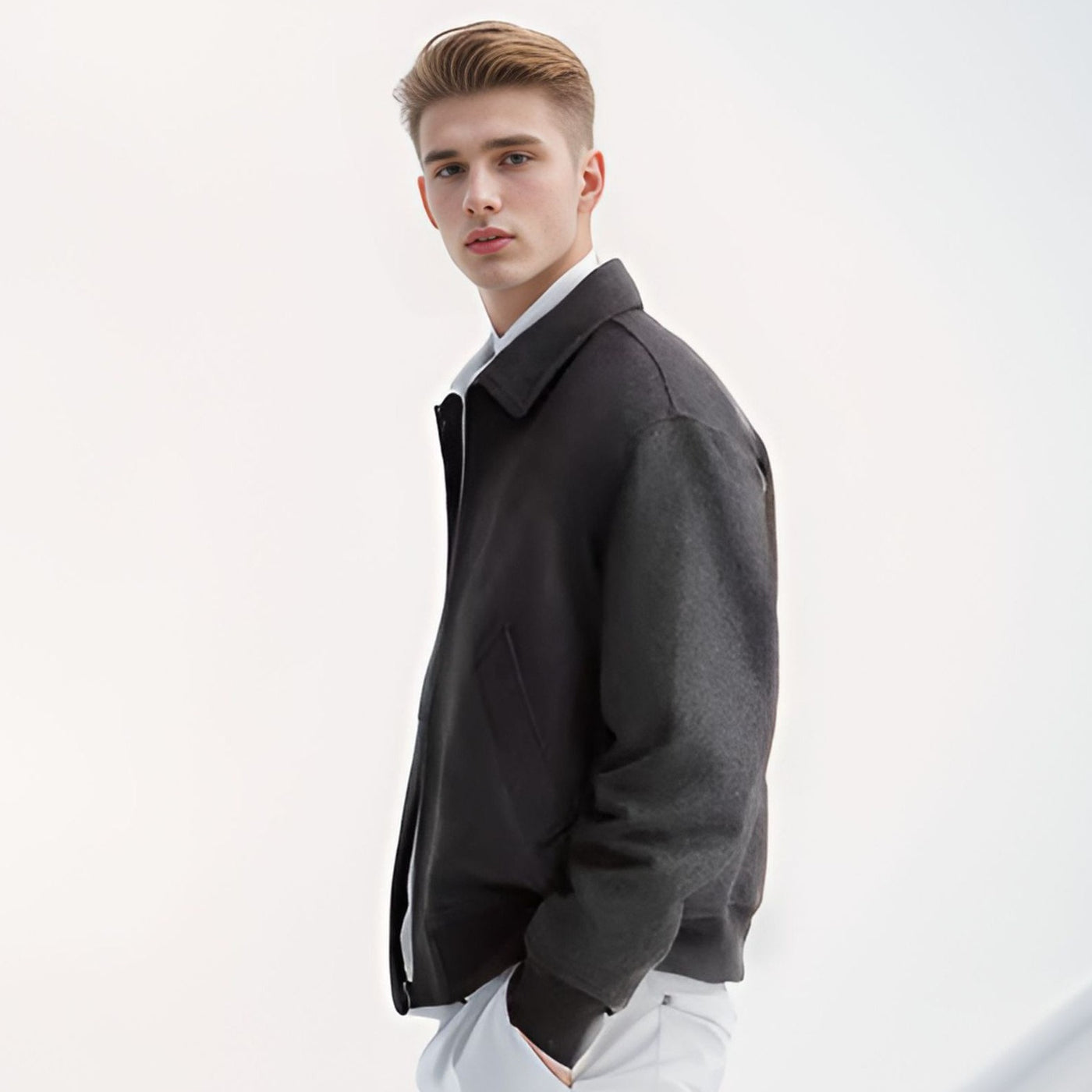 Regular Fit Wool Blend Jacket