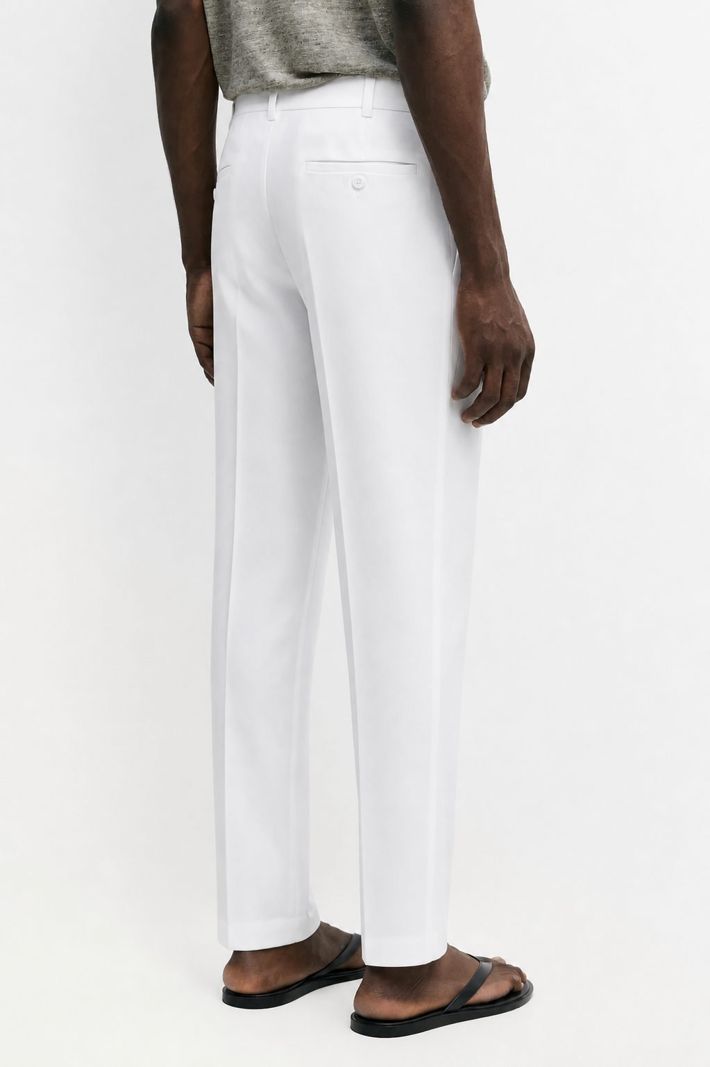 Cotton blend relaxed fit pants