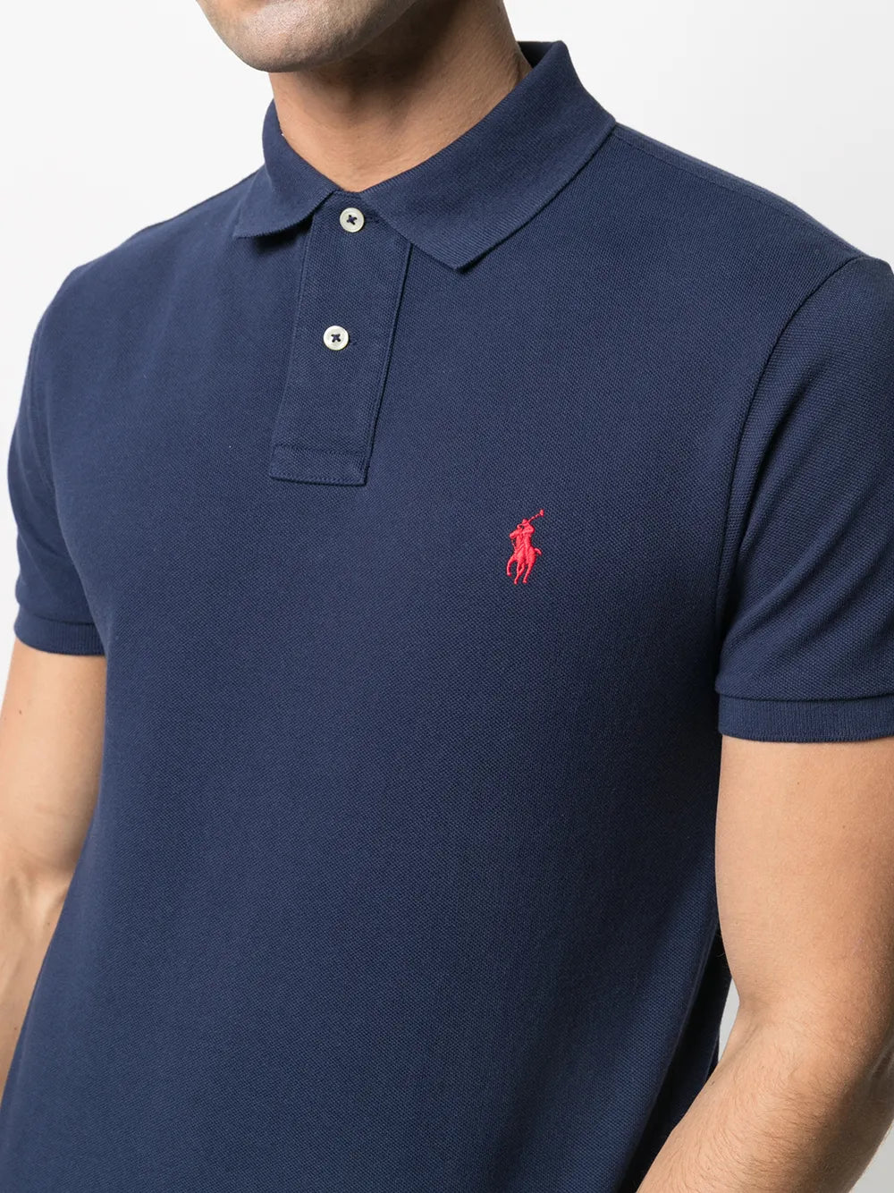 Slim Fit Cotton Mesh Polo Shirt