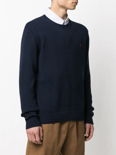 embroidered logo knitted jumper