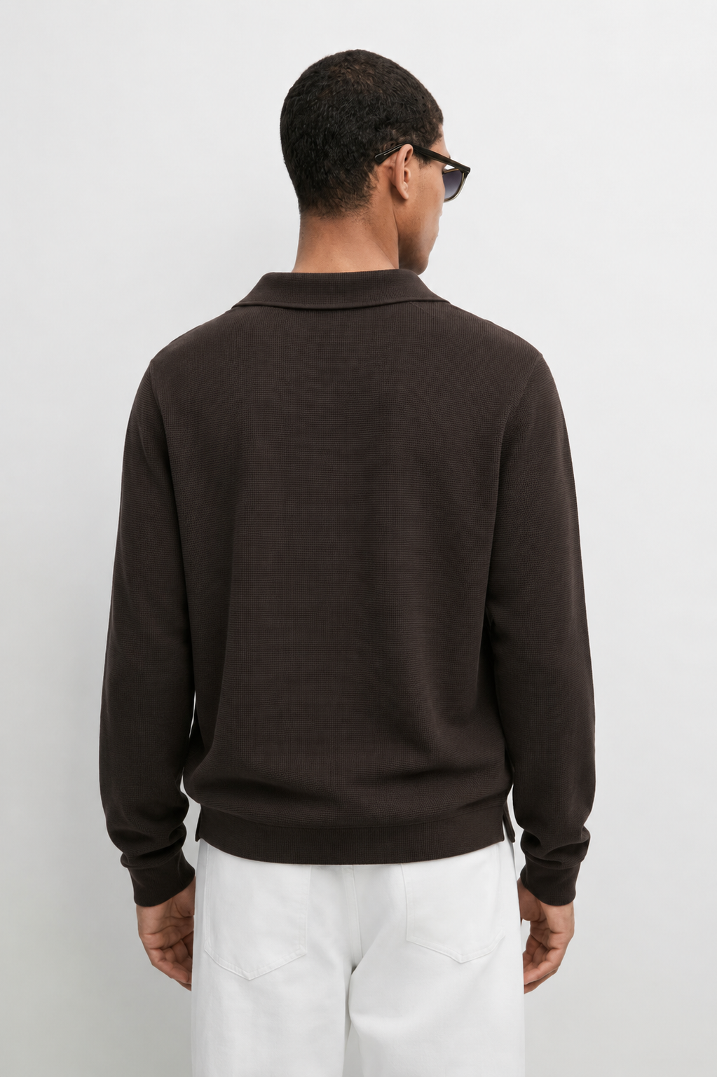 cotton knit polo sweater