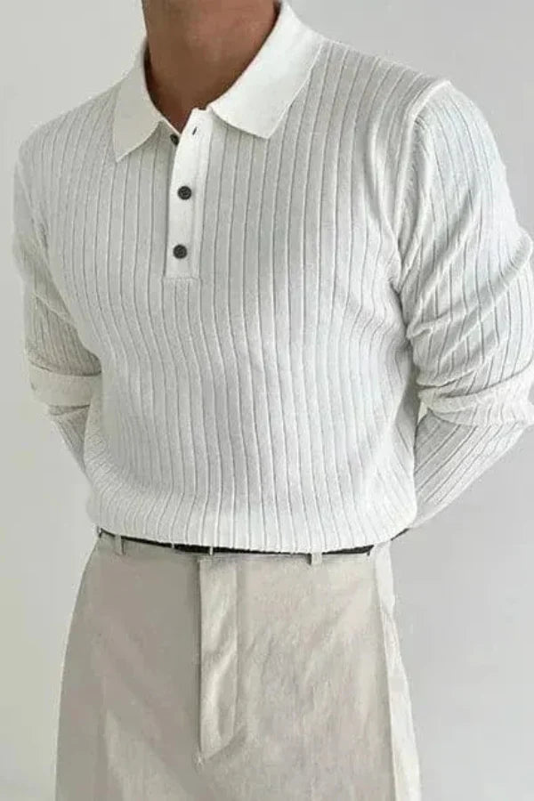 Knit Long Sleeve Polo