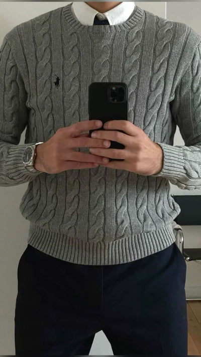 Cable-Knit Wool Cashmere Sweater