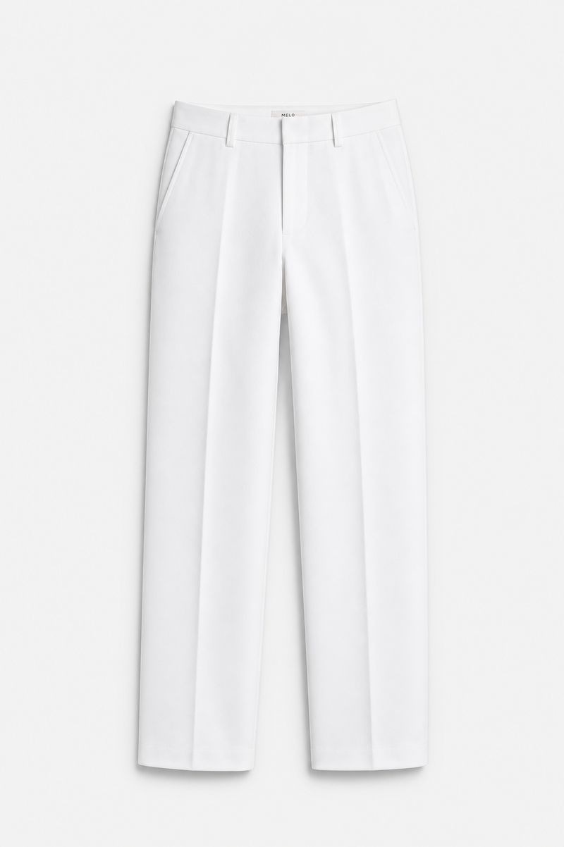 Cotton blend relaxed fit pants