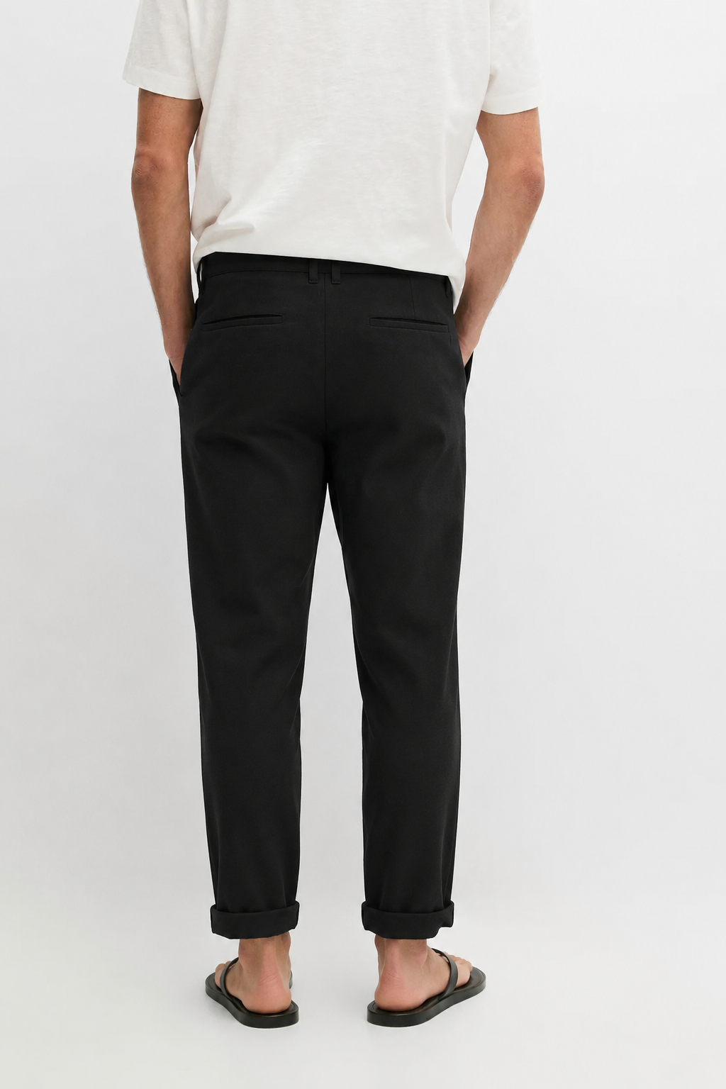 black sports chinos
