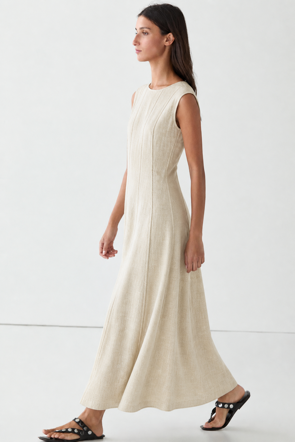 Fluid Drape Midi Dress