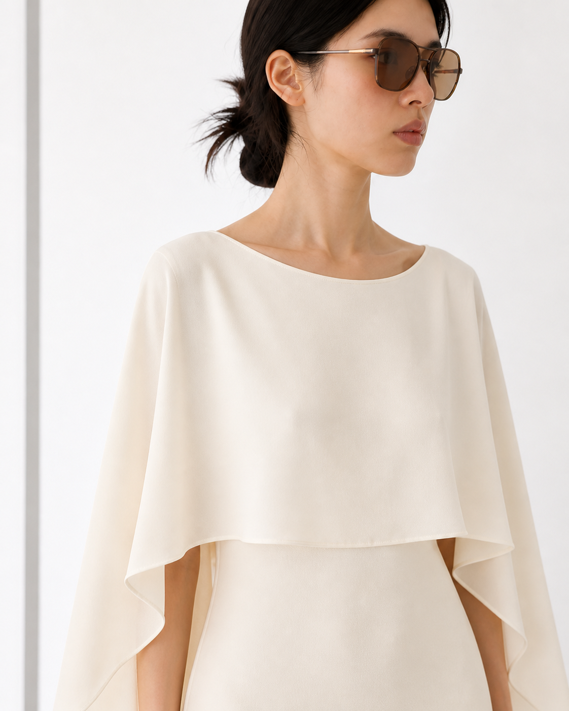 Soft Drape Ivory Dress