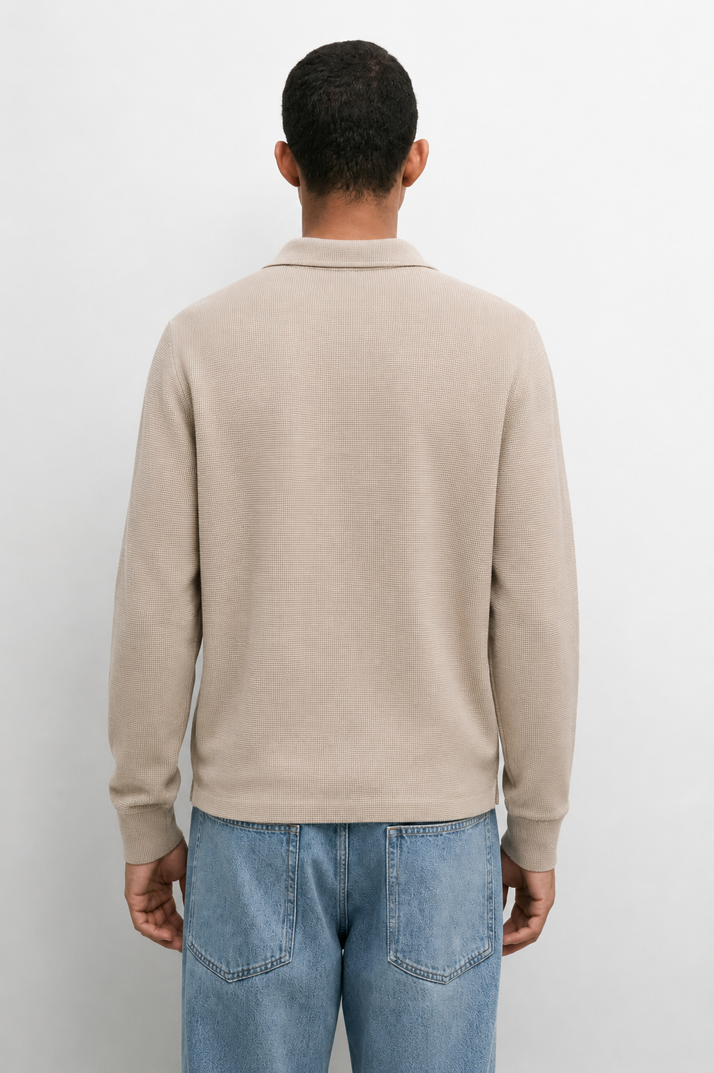 cotton knit polo sweater