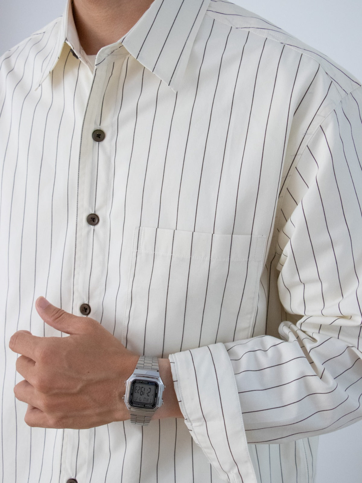 Minimal Stripe Cotton Shirt