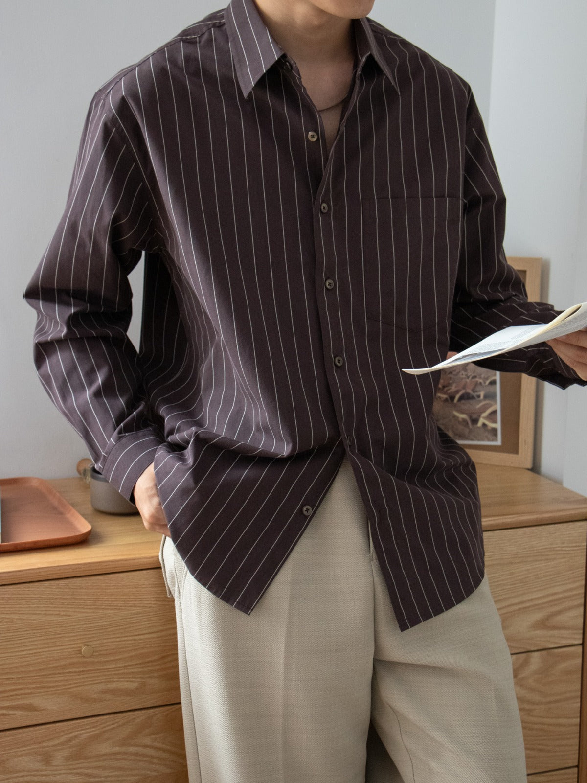 Minimal Stripe Cotton Shirt