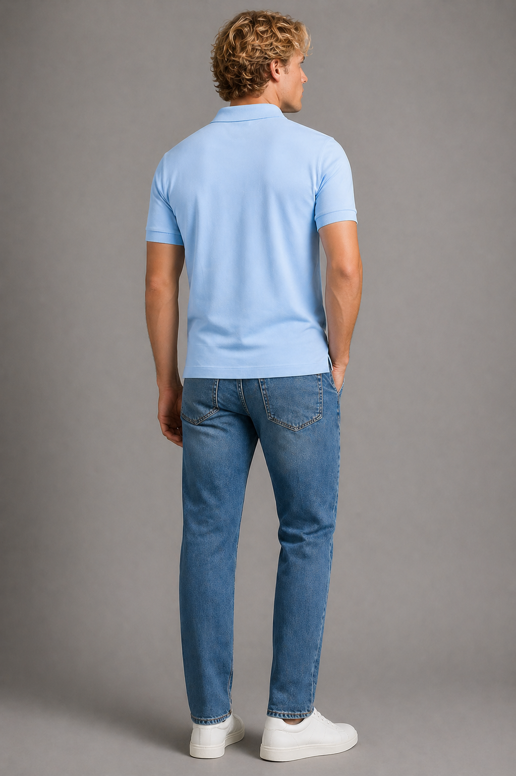 logo-patch polo shirt