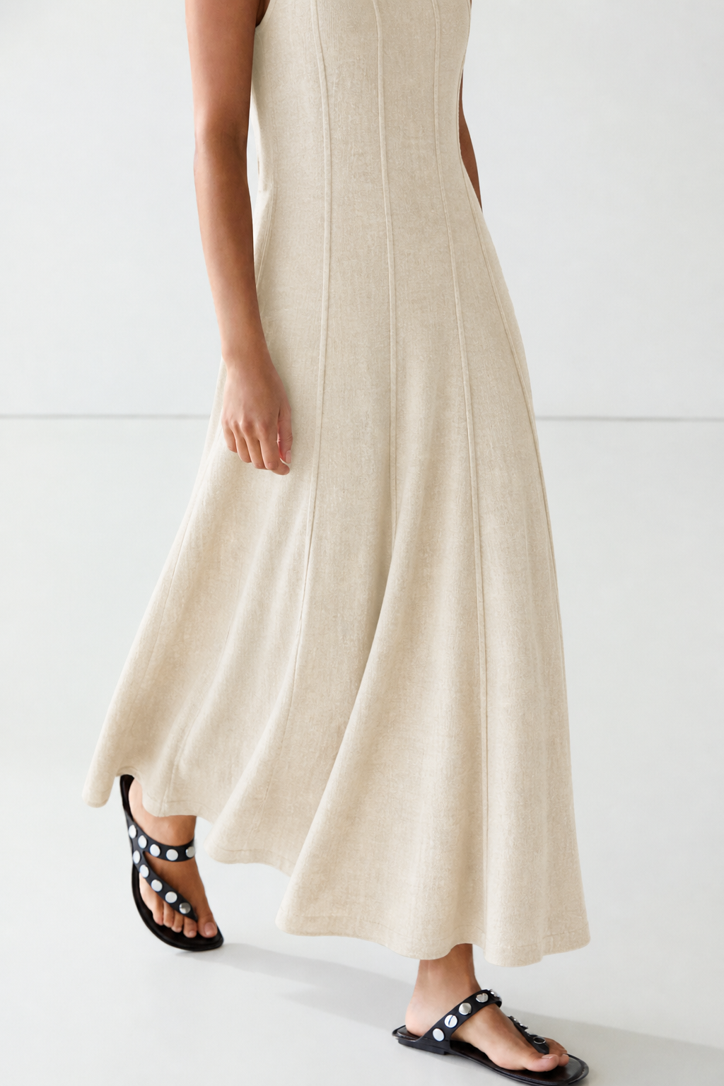Fluid Drape Midi Dress