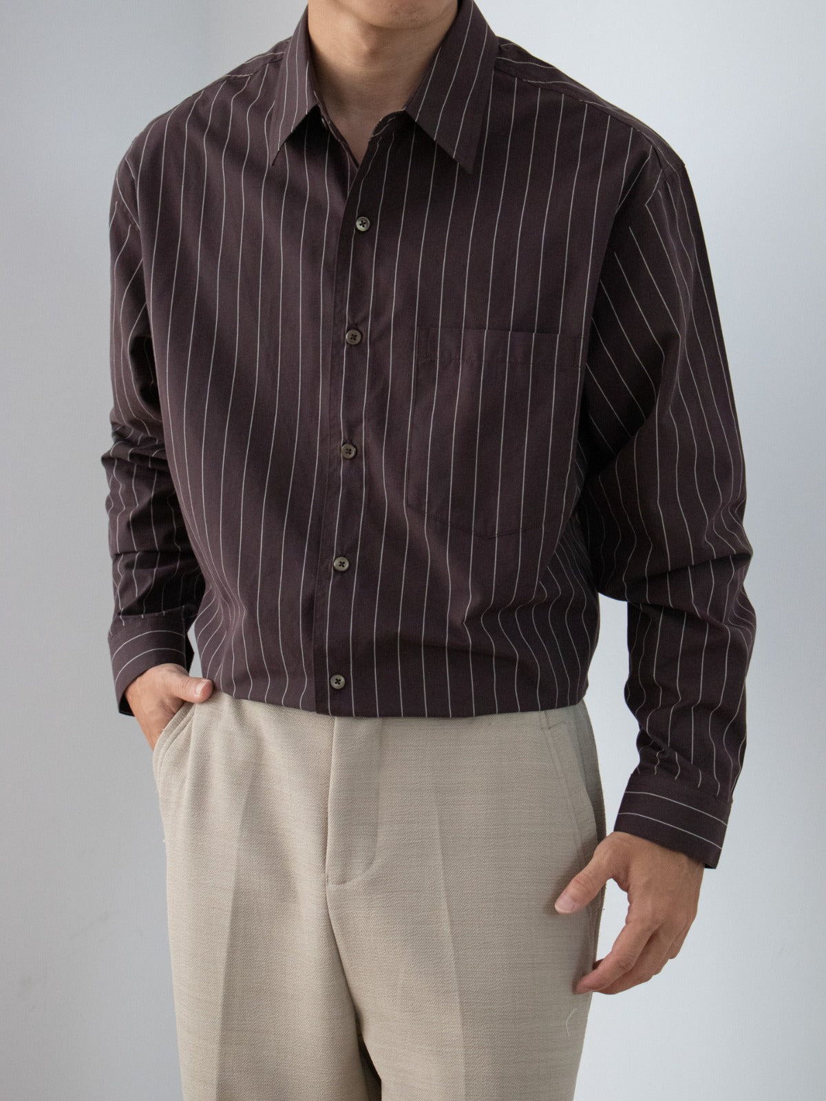 Minimal Stripe Cotton Shirt
