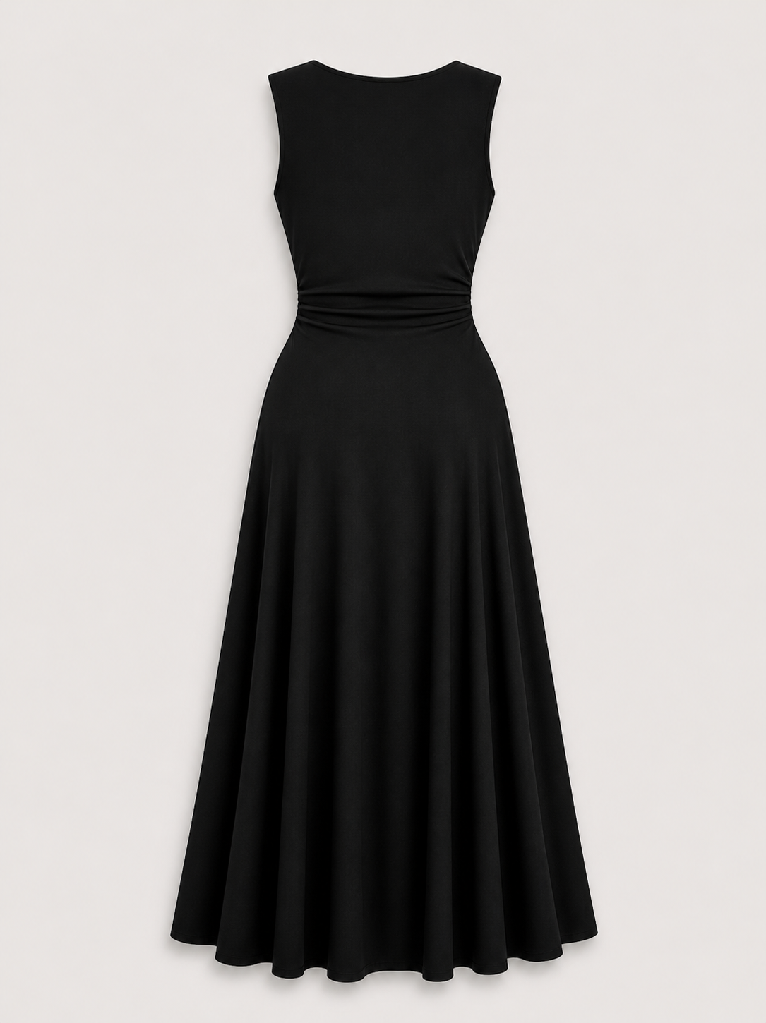 Asymmetric Ring Midi Dress – Noir Edition