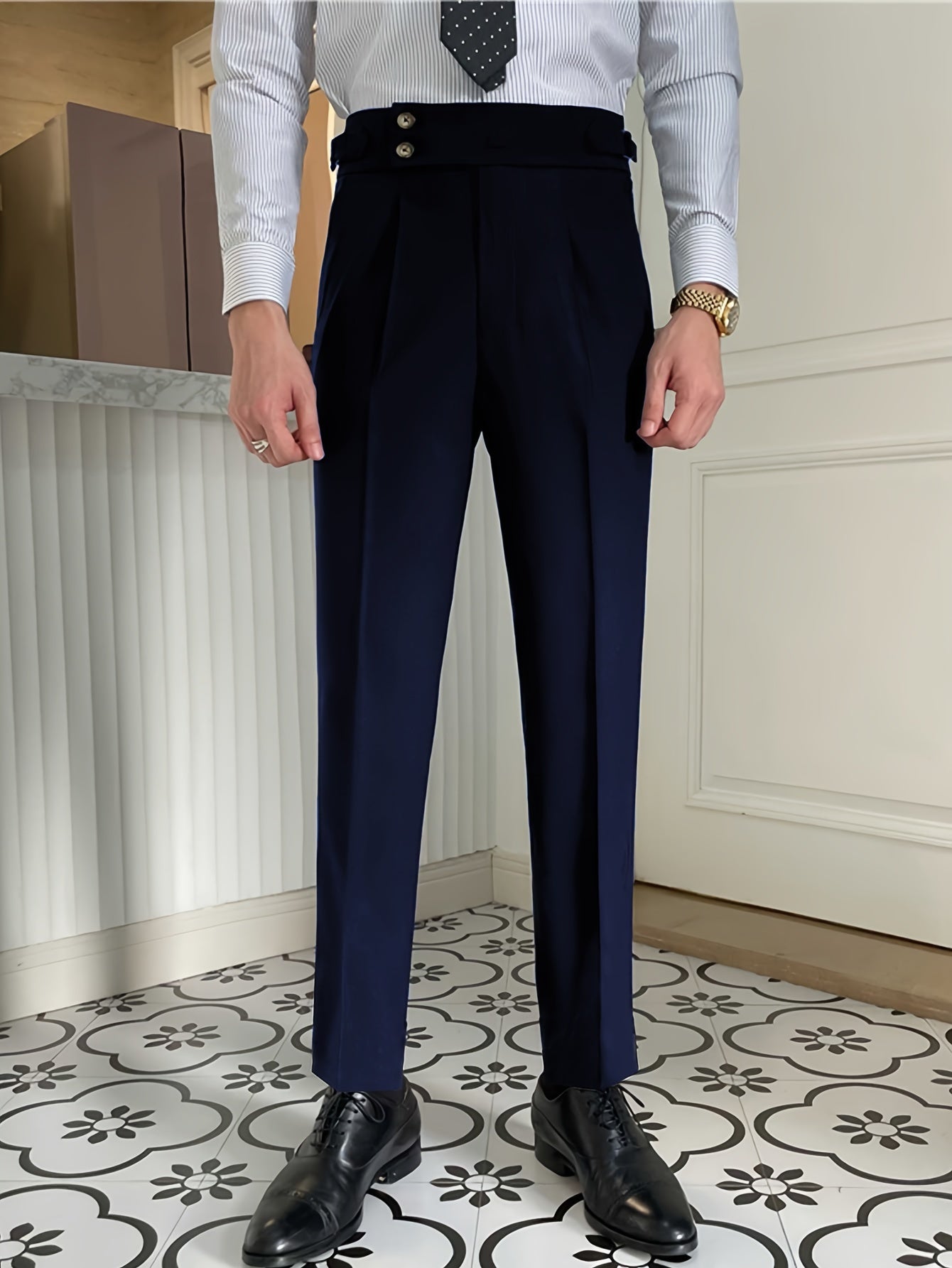 Melo Premium Pleated Naples Suit Trousers