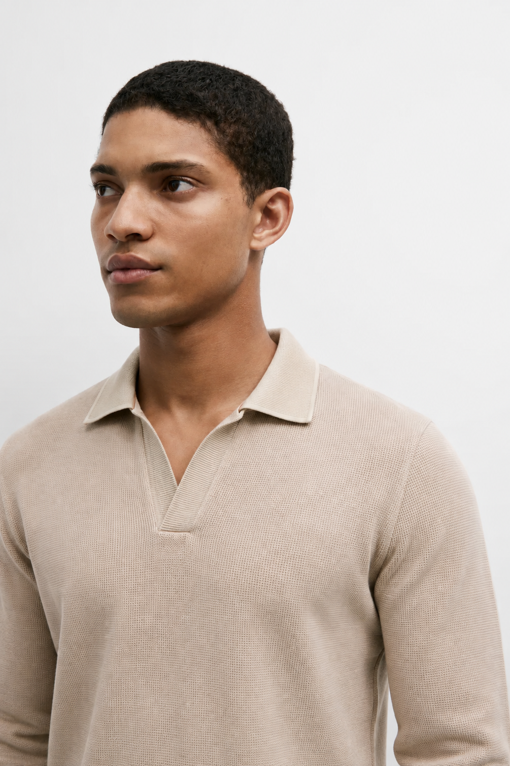 cotton knit polo sweater
