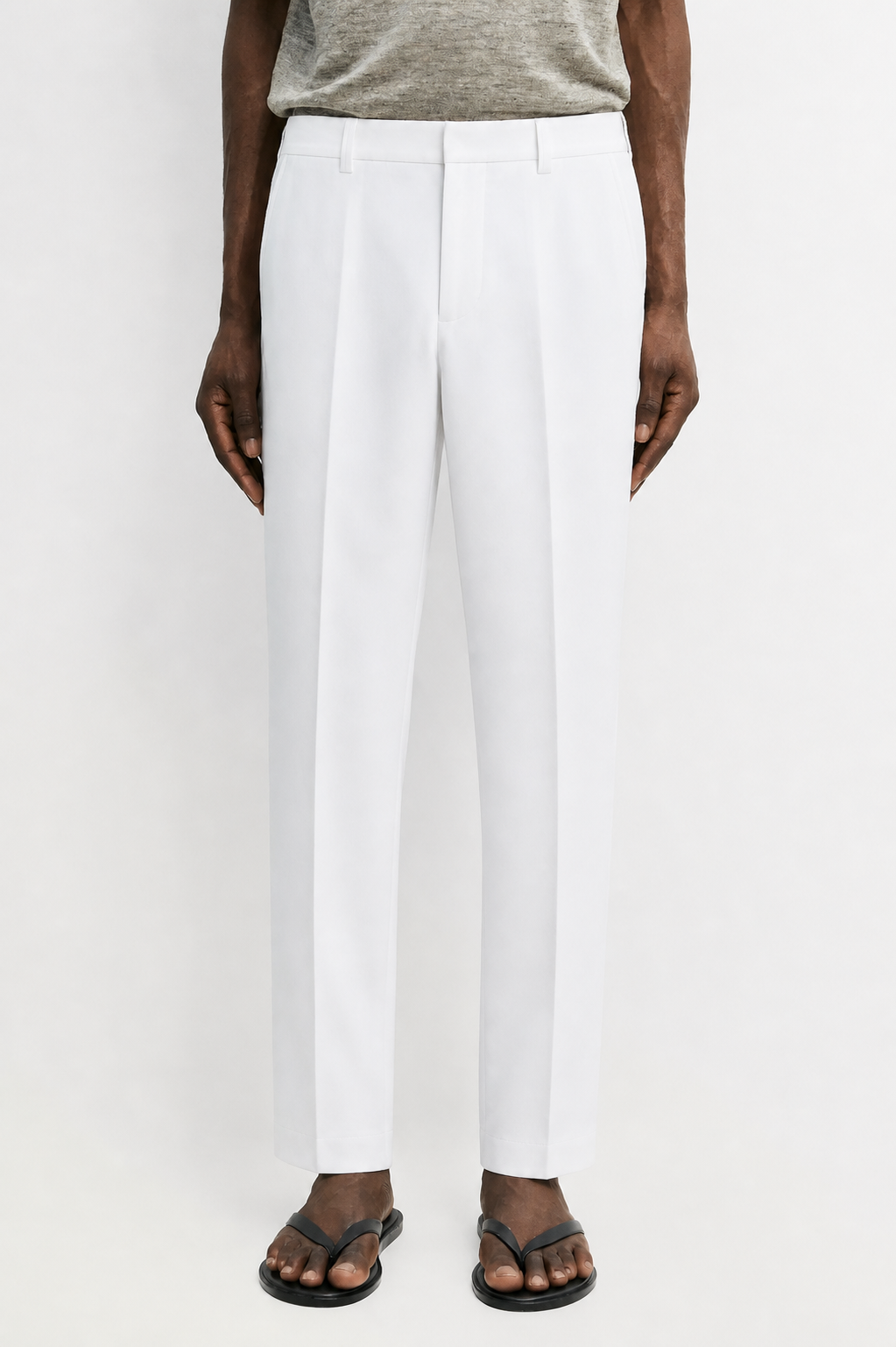 Cotton blend relaxed fit pants