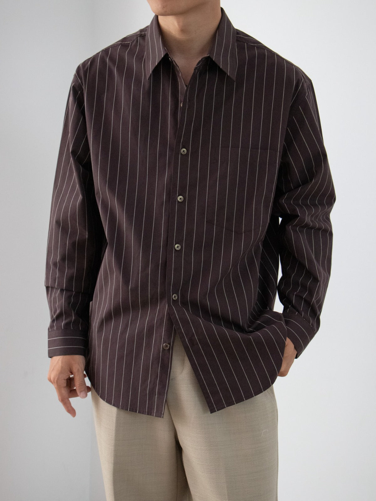 Minimal Stripe Cotton Shirt