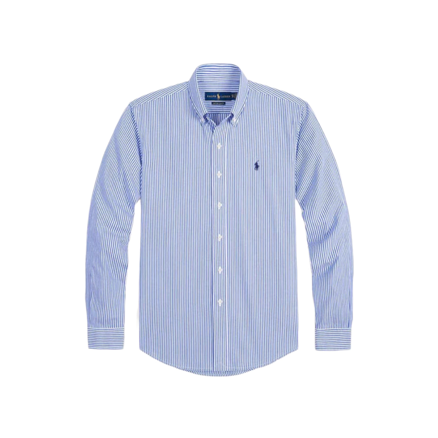 pinstriped button-down shirt