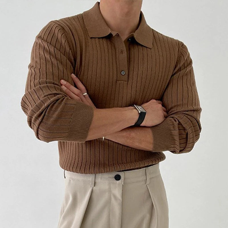 Knit Long Sleeve Polo