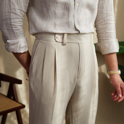 Melo Sanxian High-Waist Straight Pants