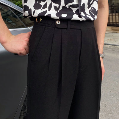 Melo Sanxian High-Waist Straight Pants