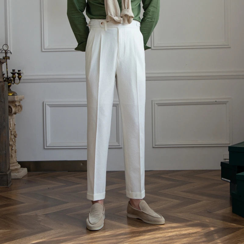 Melo Sanxian High-Waist Straight Pants