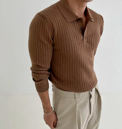 Knit Long Sleeve Polo