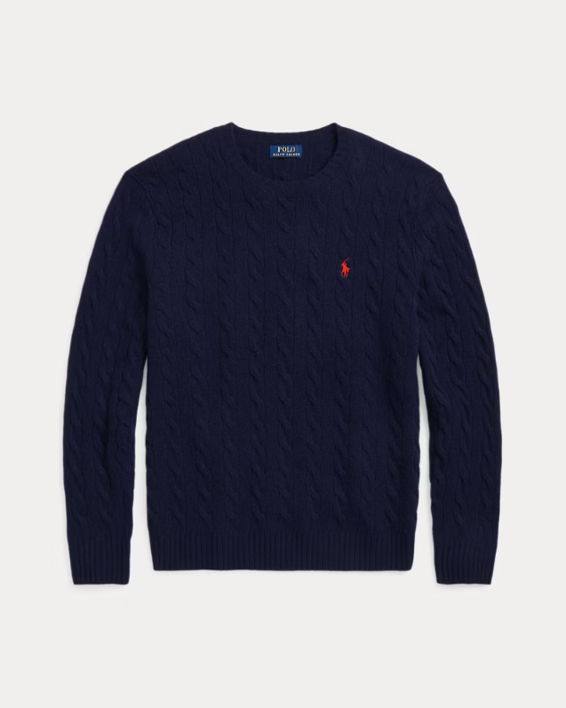 Cable-Knit Wool Cashmere Sweater