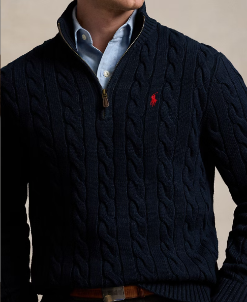 Cable-Knit Cotton Quarter-Zip
