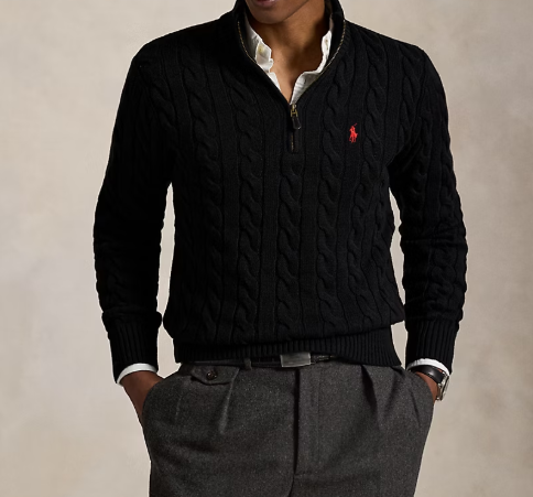 Cable-Knit Cotton Quarter-Zip