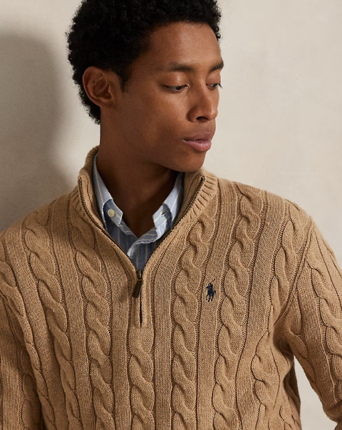 Cable-Knit Cotton Quarter-Zip