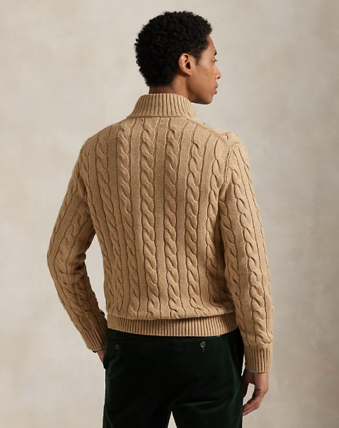 Cable-Knit Cotton Quarter-Zip