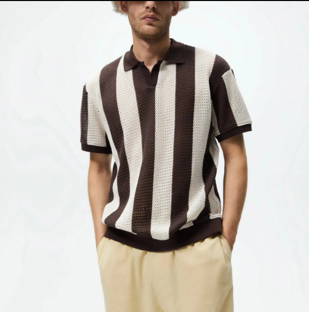 Striped Loose Mesh Knit Sweater