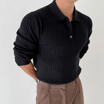 Knit Long Sleeve Polo