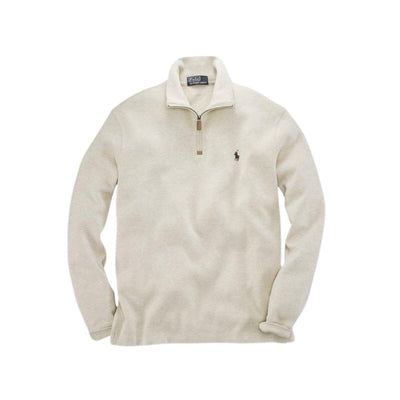 Mesh-knit Cotton Quarter-Zip