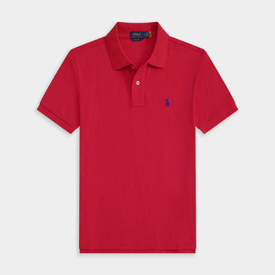 Slim Fit Cotton Mesh Polo Shirt