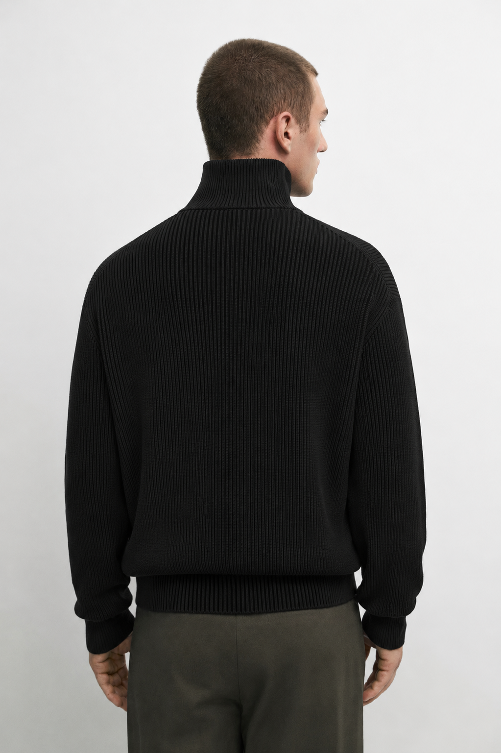 100% cotton ribbed knit cardigan