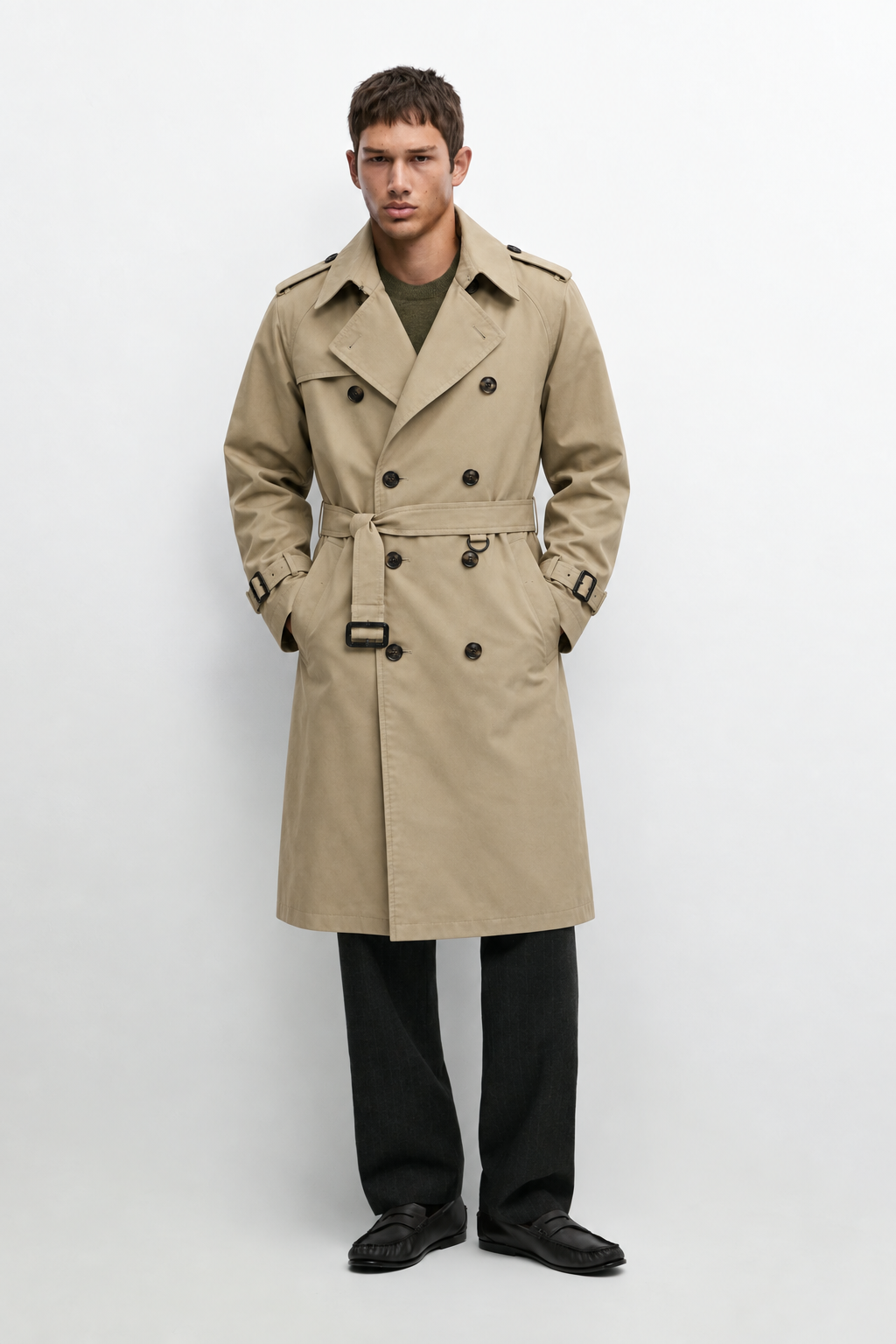 Alder Cotton Trench Coat full-body front