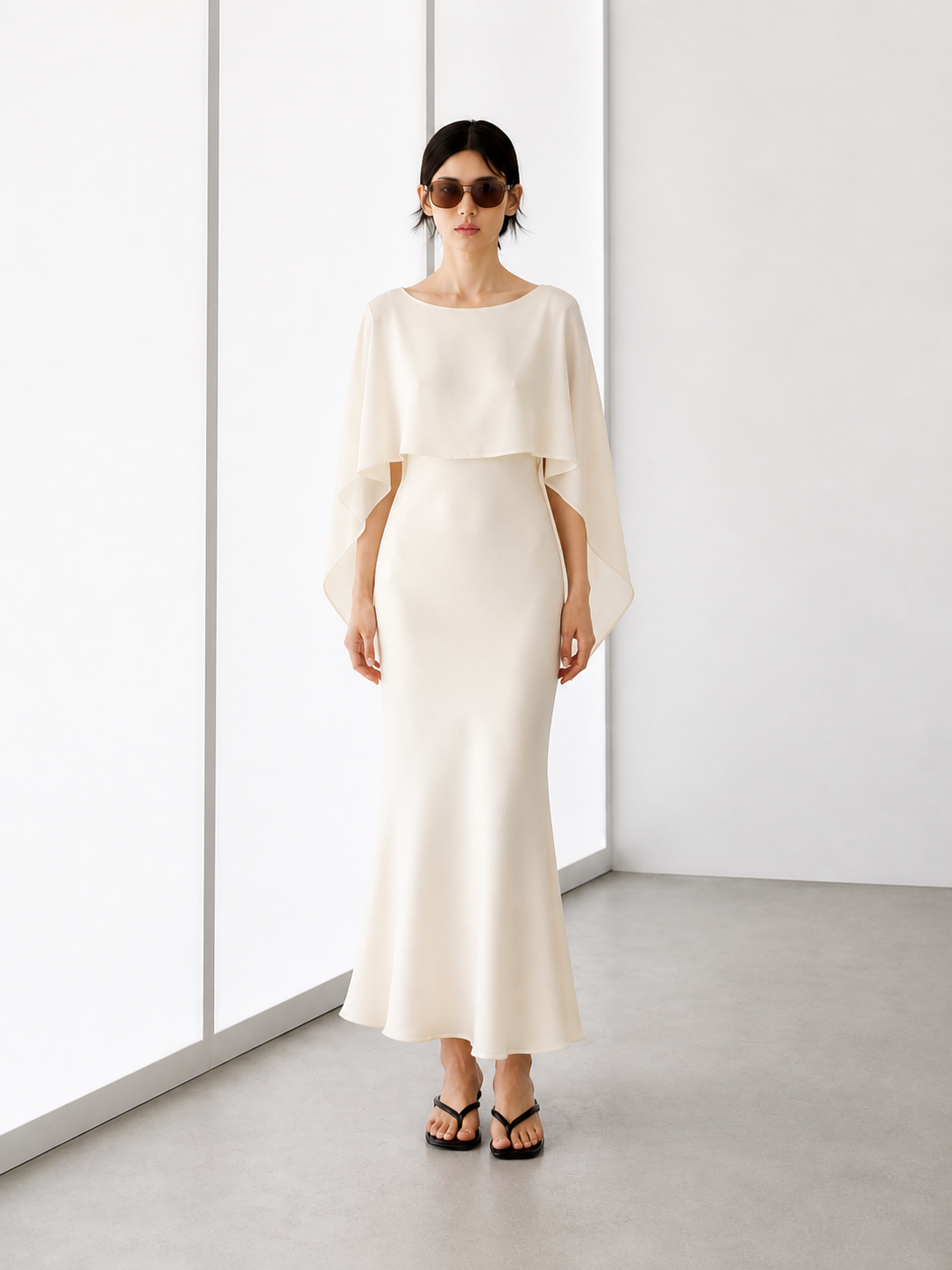 Soft Drape Ivory Dress