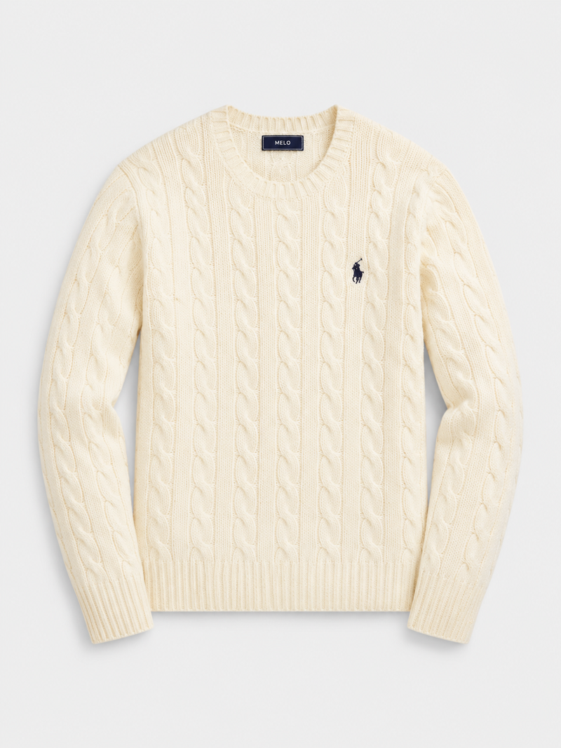 Cable-Knit Wool Cashmere Sweater