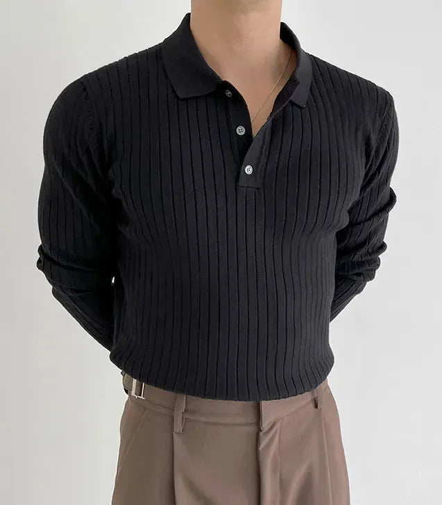 Knit Long Sleeve Polo