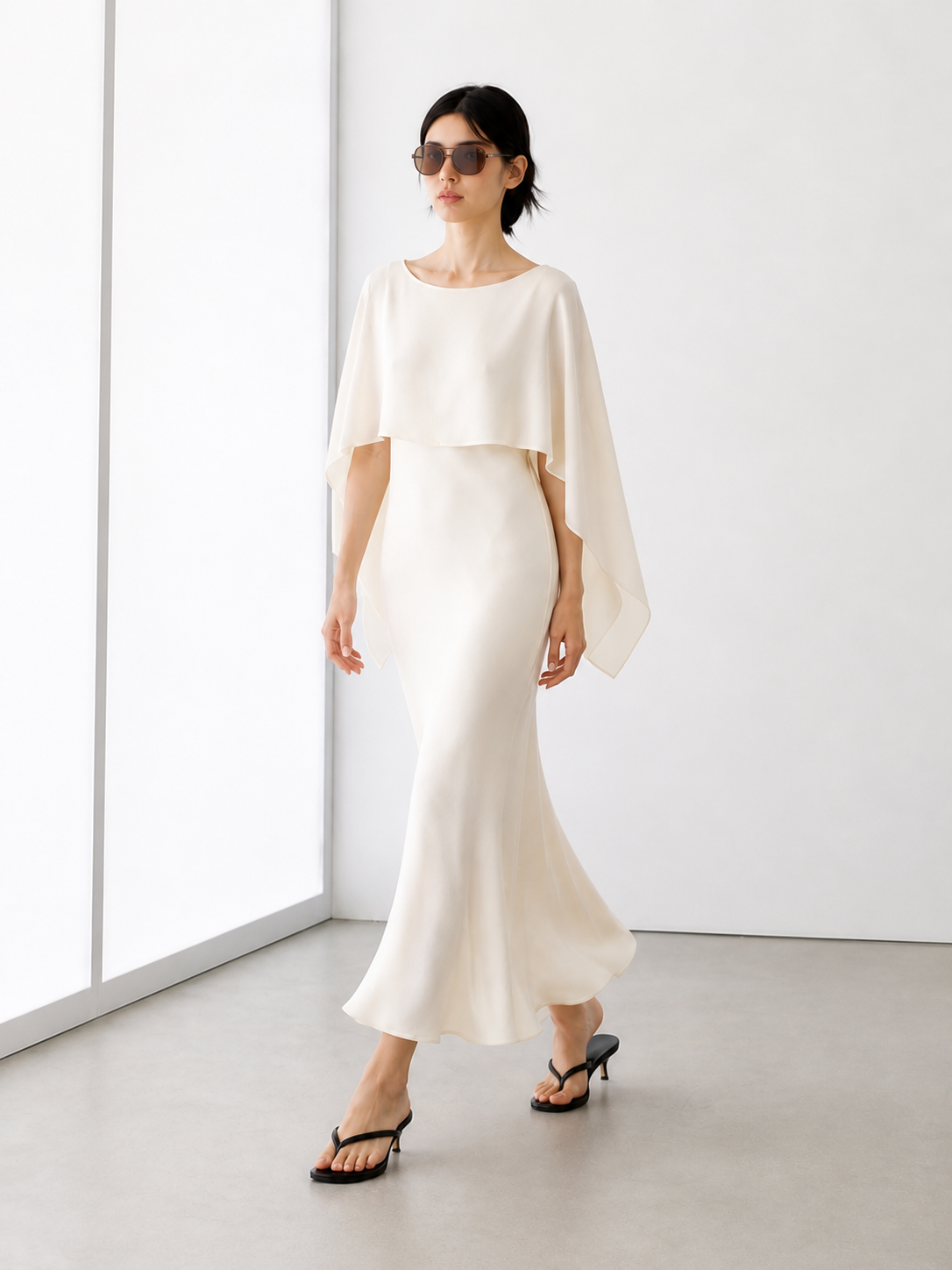 Soft Drape Ivory Dress
