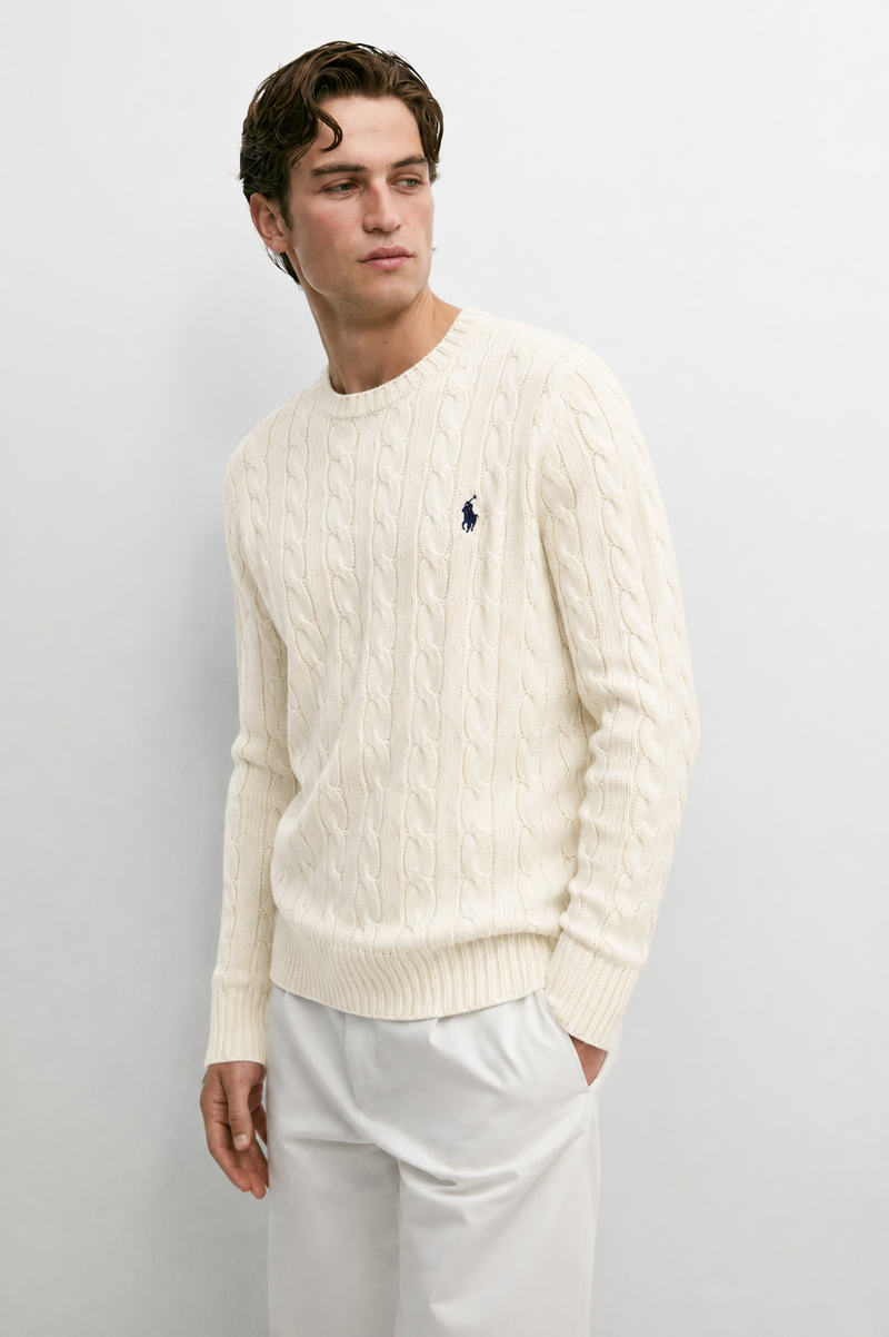 Cable-Knit Wool Cashmere Sweater