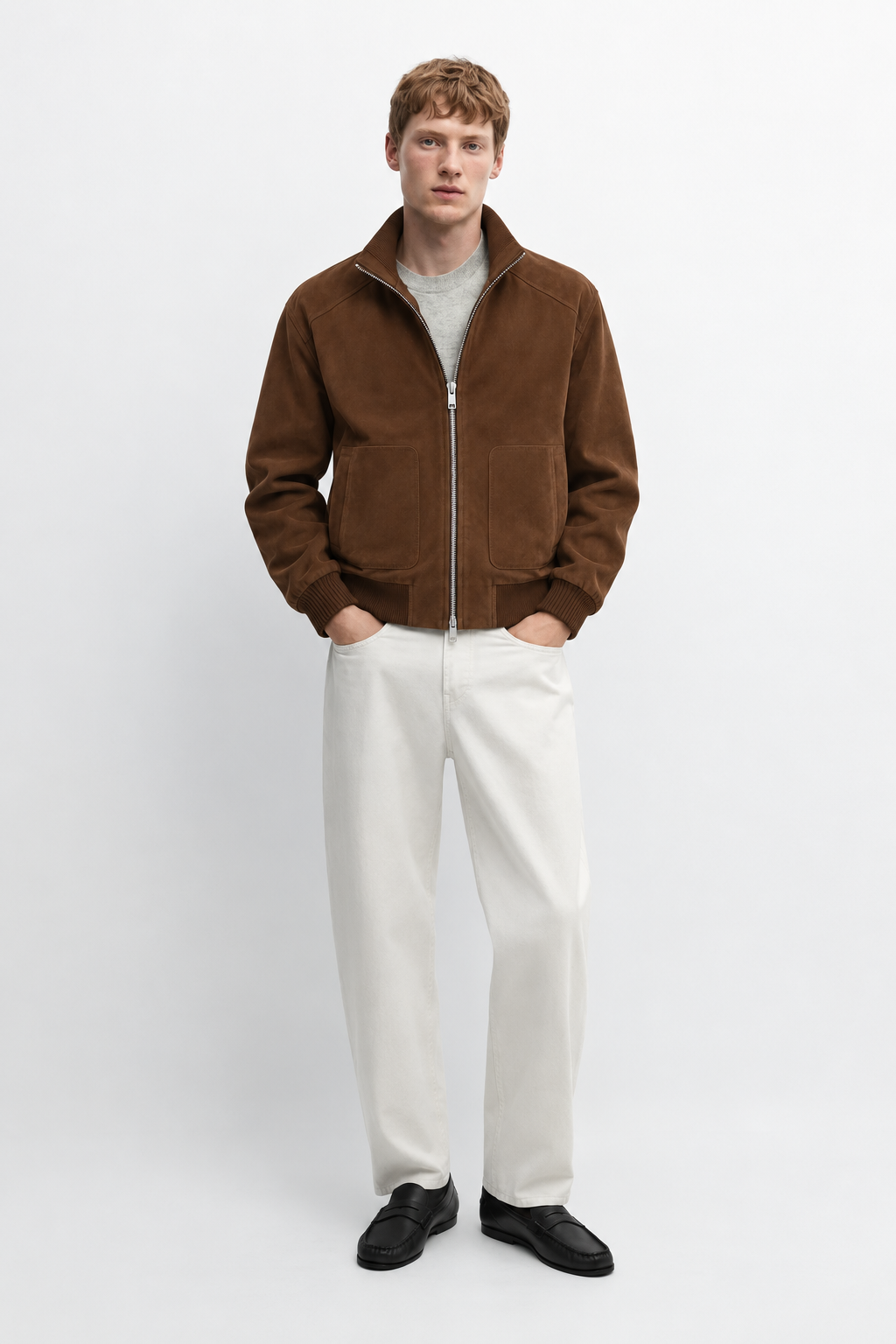 MELO Astor cognac jacket full front view