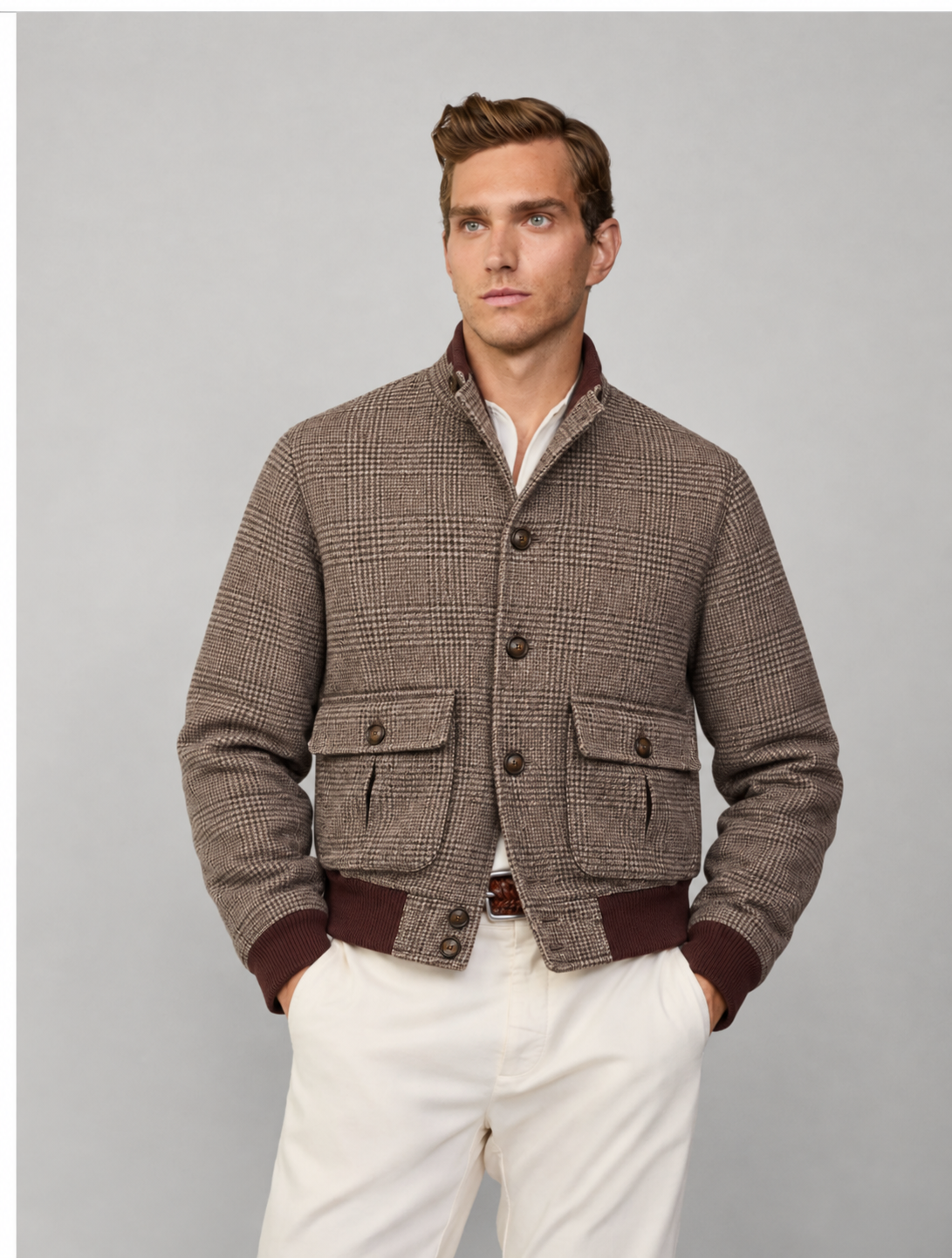 MELO Hawthorne Tweed Jacket corrected styled model view