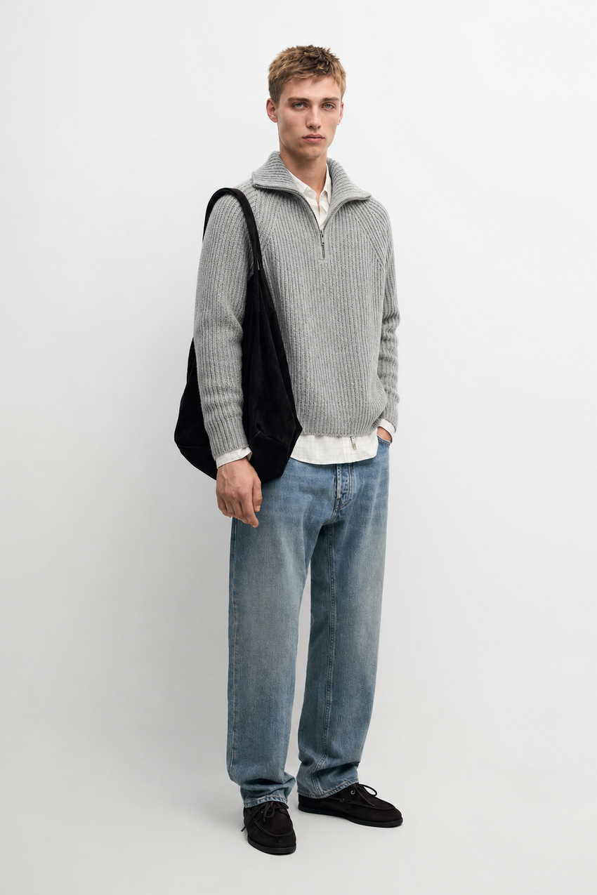 Half-Zip Sweater Men Rigging